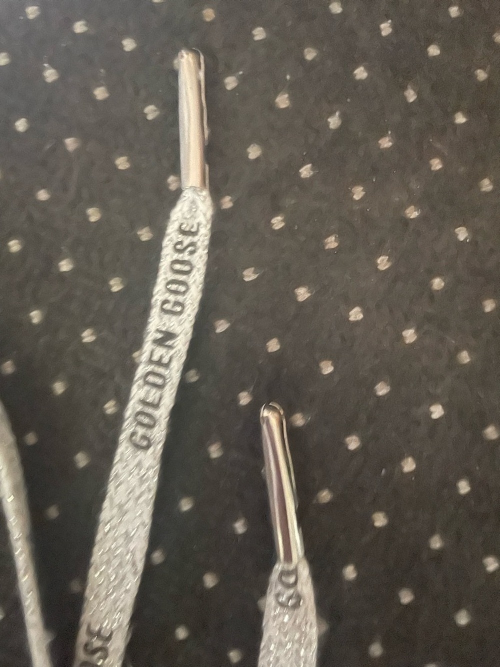 Golden Goose Silver Glitter Shoelaces - Picture 3 of 3